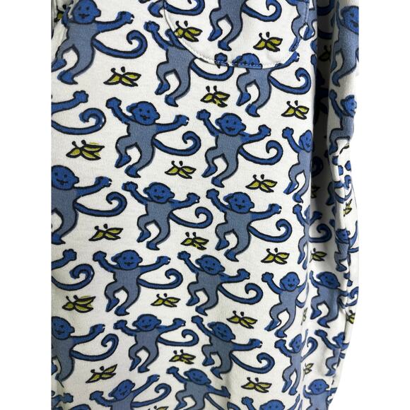 Roller Rabbit Sleepwear Pajama Set Womens XXS Blue Monkey Banana Short Sleeve - Picture 7 of 12